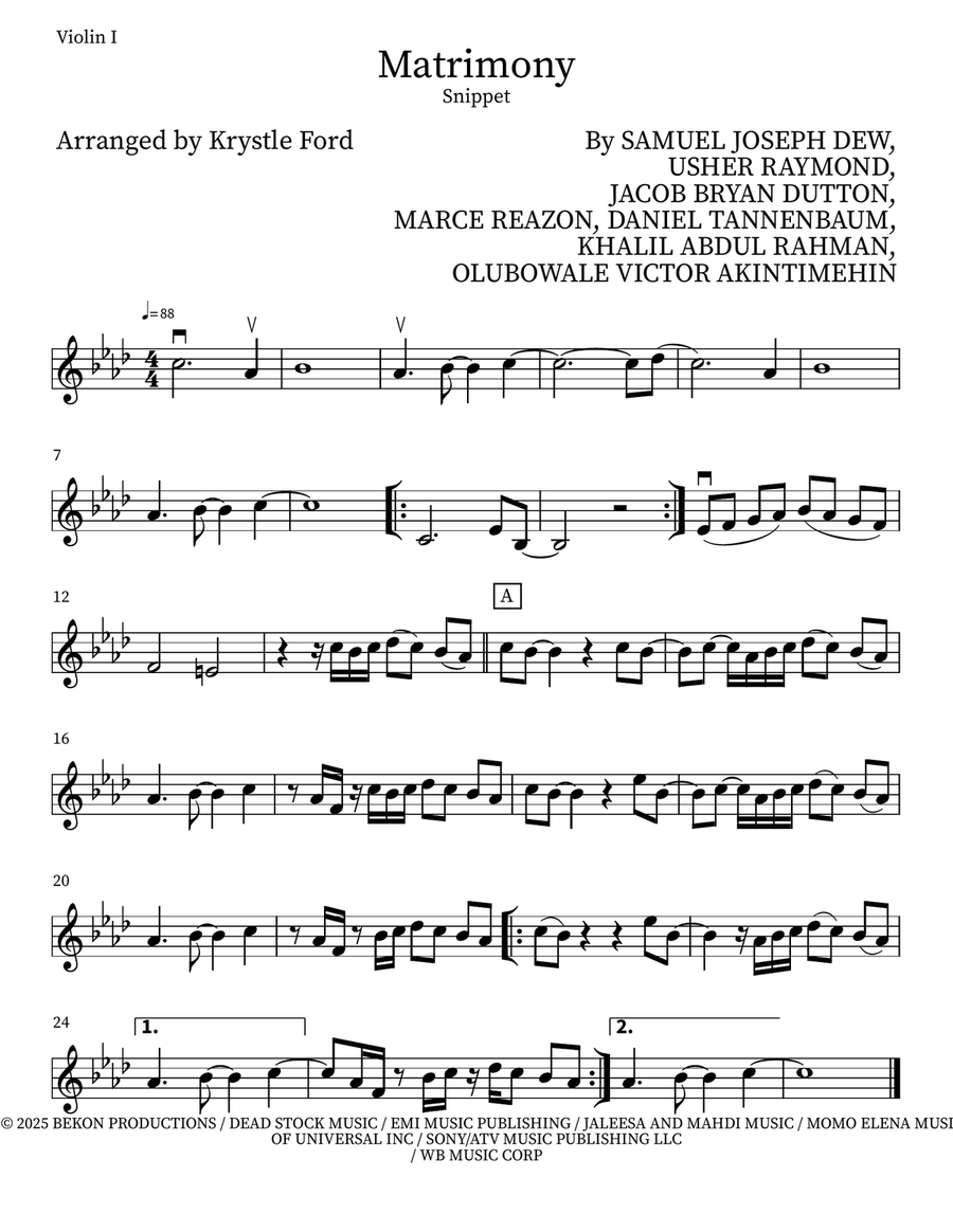 Matrimony by Daniel Tannenbaum Orchestra - Digital Sheet Music page 5