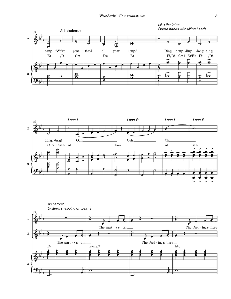 Wonderful Christmastime by Eli Young Band Unison Choir - Digital Sheet Music page 3