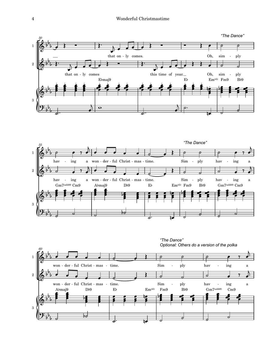 Wonderful Christmastime by Eli Young Band Unison Choir - Digital Sheet Music page 4
