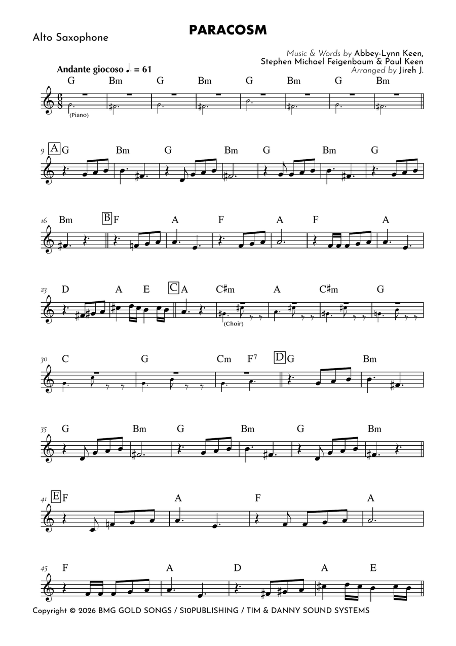 Paracosm Alto Saxophone - Digital Sheet Music page 2