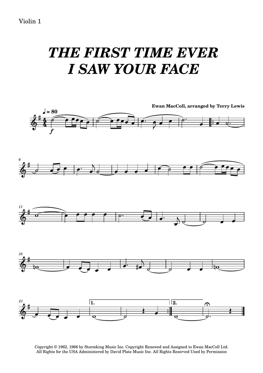 The First Time Ever I Saw Your Face by Roberta Flack String Quartet - Digital Sheet Music page 3