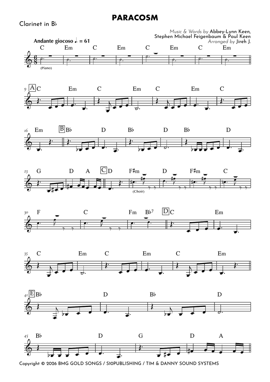 Paracosm B-Flat Clarinet - Digital Sheet Music page 2