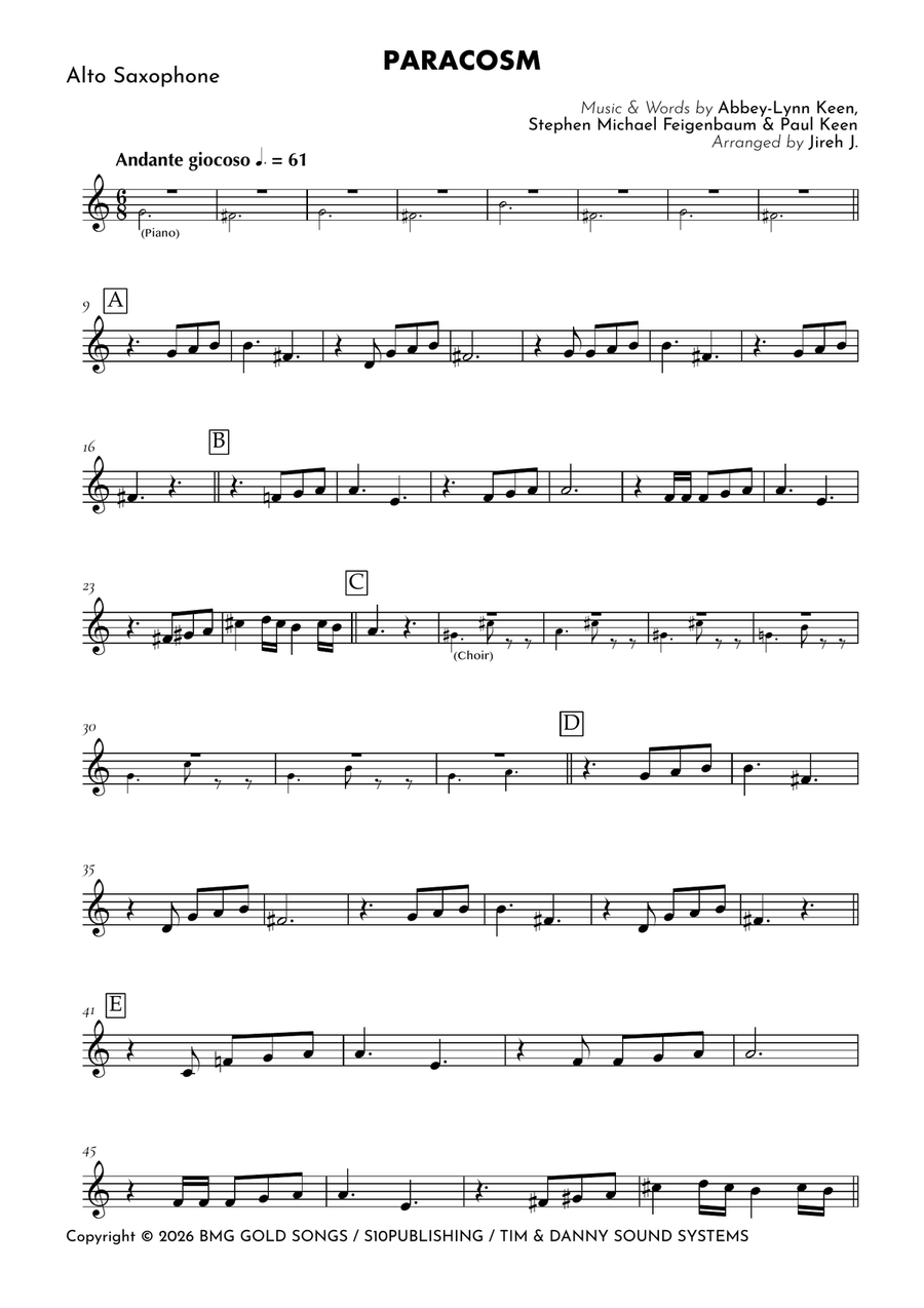 Paracosm Alto Saxophone - Digital Sheet Music page 2