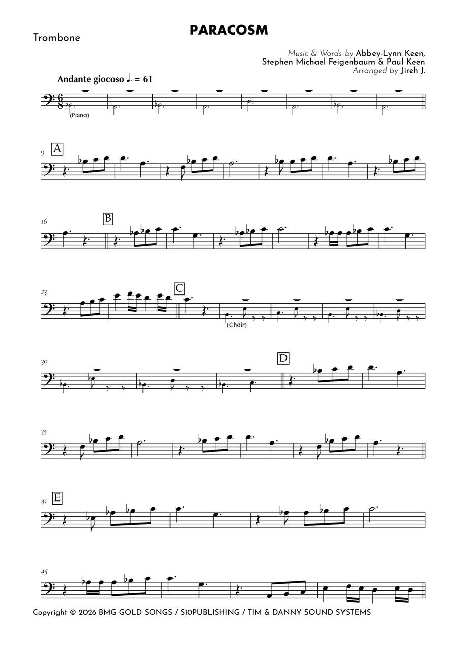 Paracosm Trombone Solo - Digital Sheet Music page 2