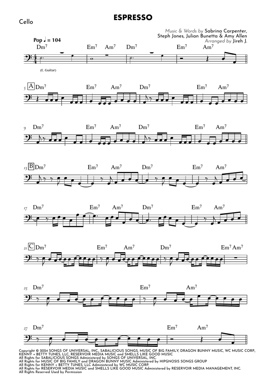 Espresso Cello Solo - Digital Sheet Music page 2