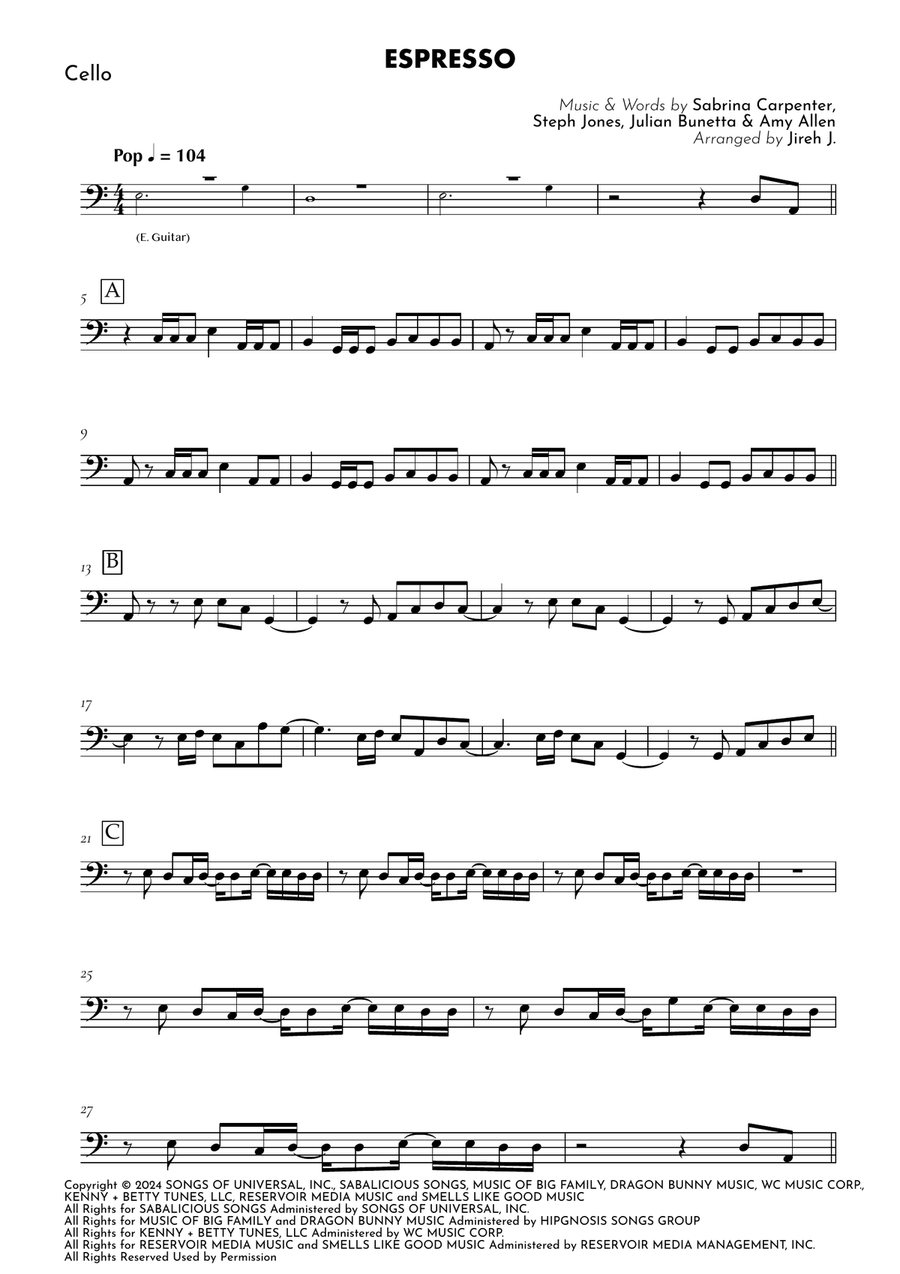 Espresso Cello Solo - Digital Sheet Music page 2