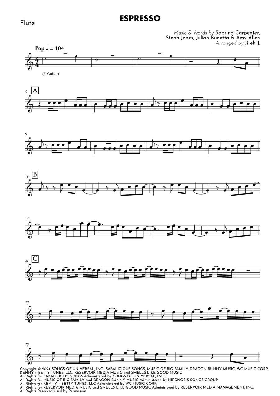 Espresso Flute Solo - Digital Sheet Music page 2