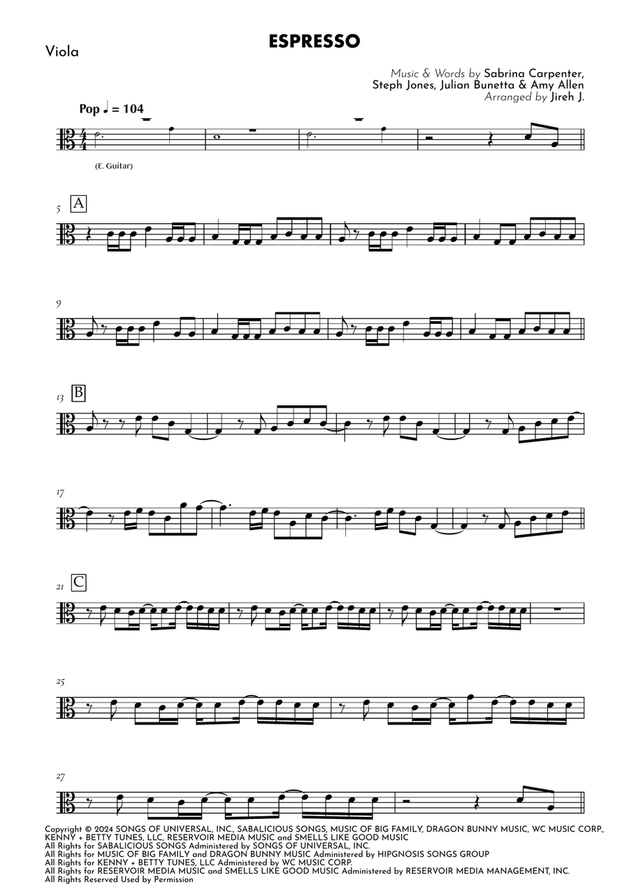 Espresso Viola Solo - Digital Sheet Music page 2