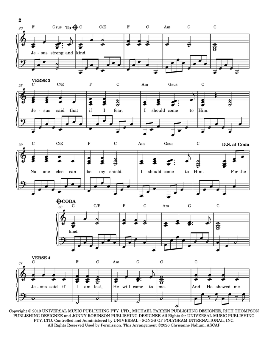 Jesus, Strong And Kind Piano, Vocal - Digital Sheet Music page 2