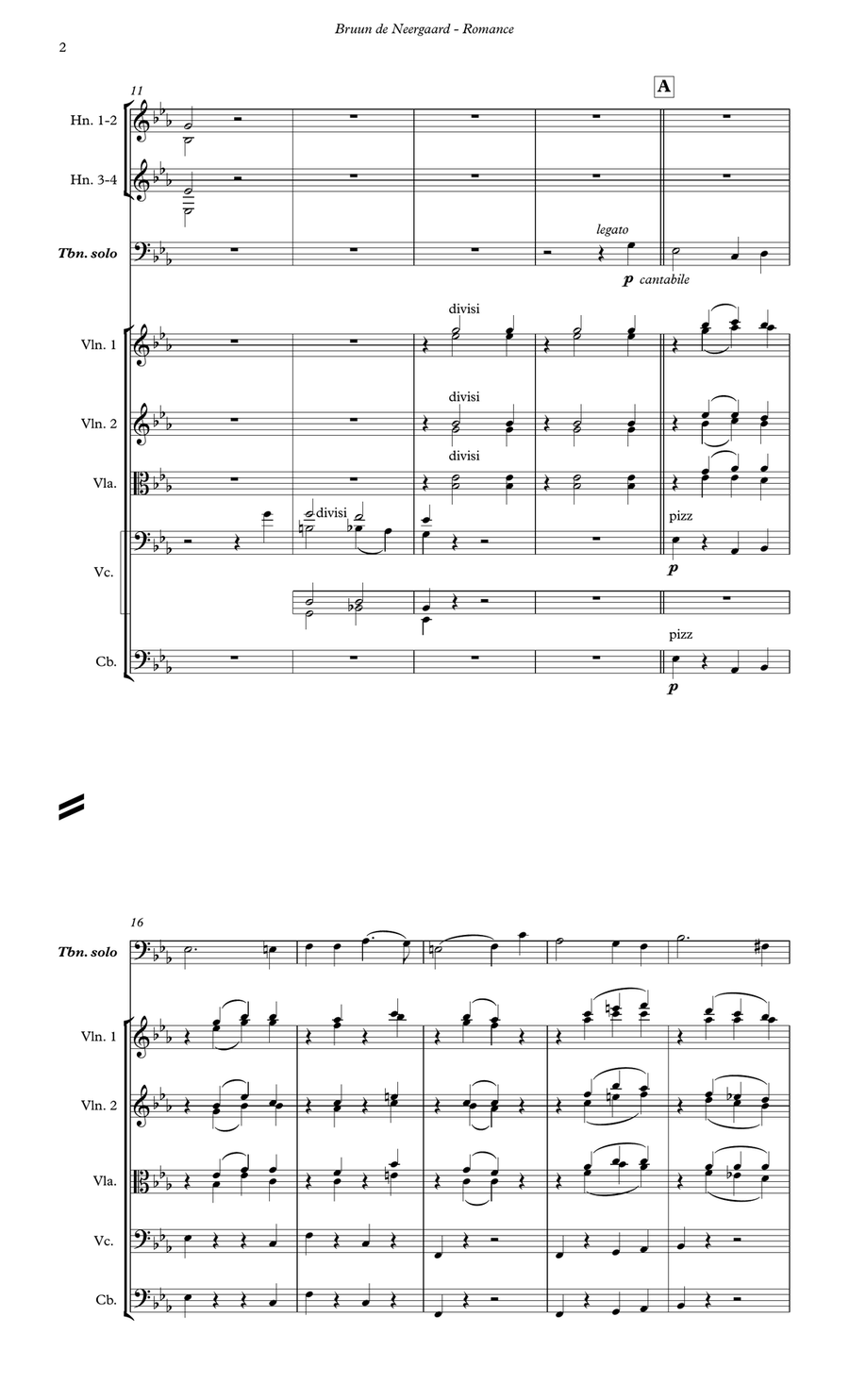 Romance, Op. 13 for Trombone and Orchestra Full Orchestra - Digital Sheet Music page 2