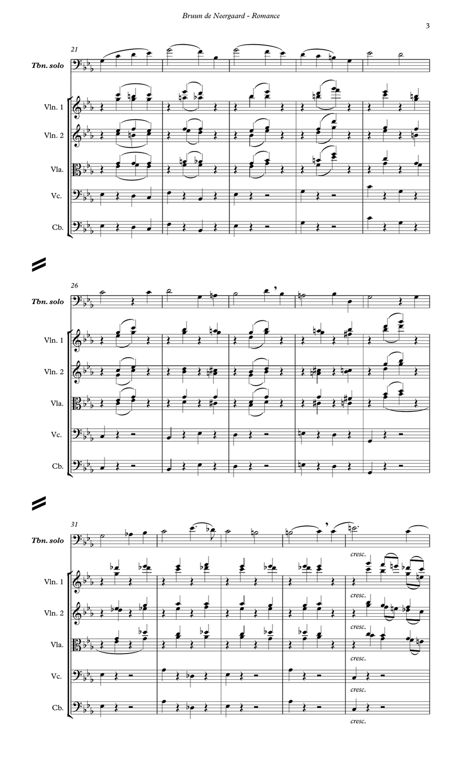 Romance, Op. 13 for Trombone and Orchestra Full Orchestra - Digital Sheet Music page 3