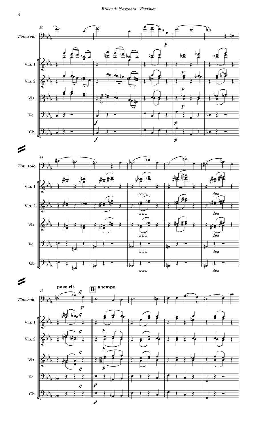 Romance, Op. 13 for Trombone and Orchestra Full Orchestra - Digital Sheet Music page 4