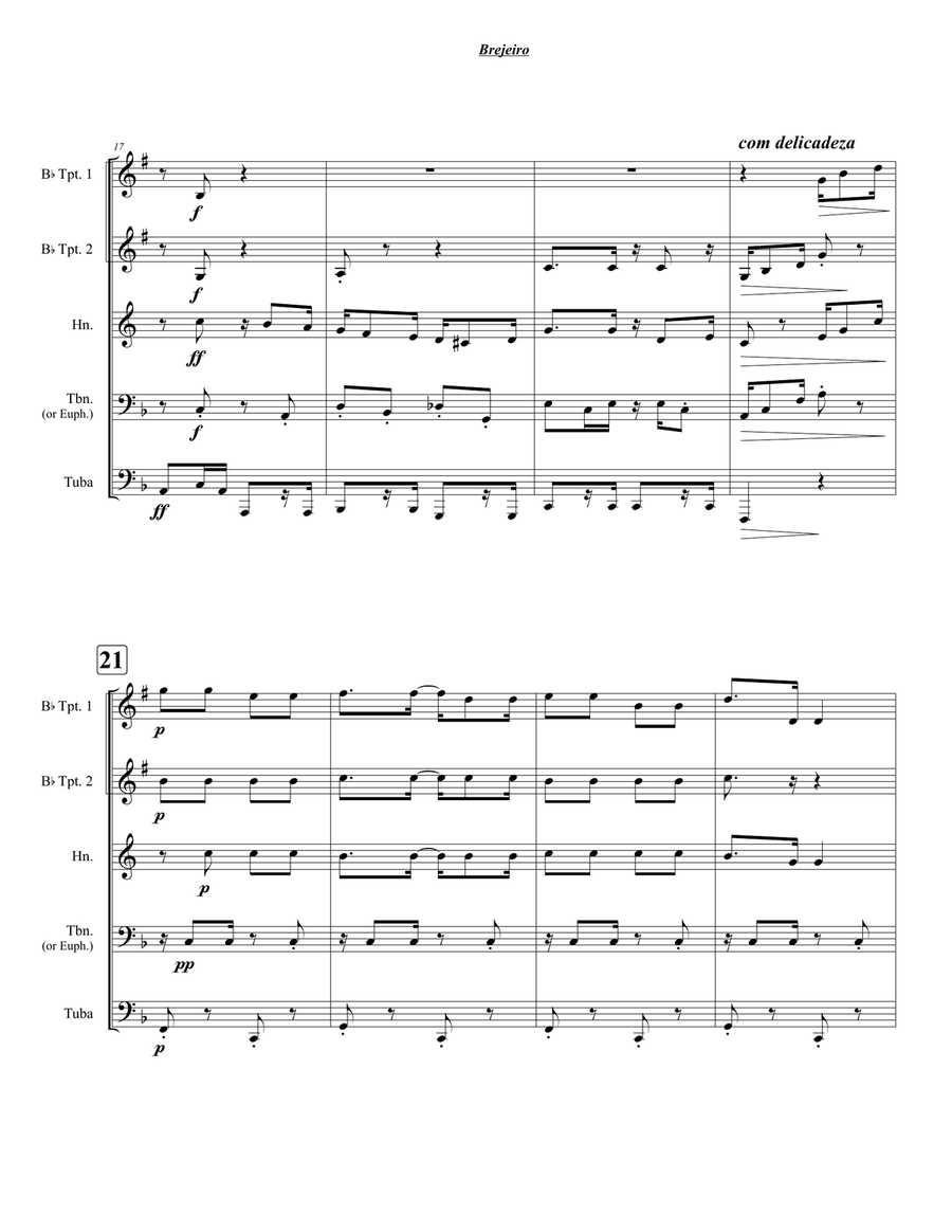 Brejeiro (Mischievous Fellow) by Ernesto Nazareth Brass Quintet - Digital Sheet Music page 5