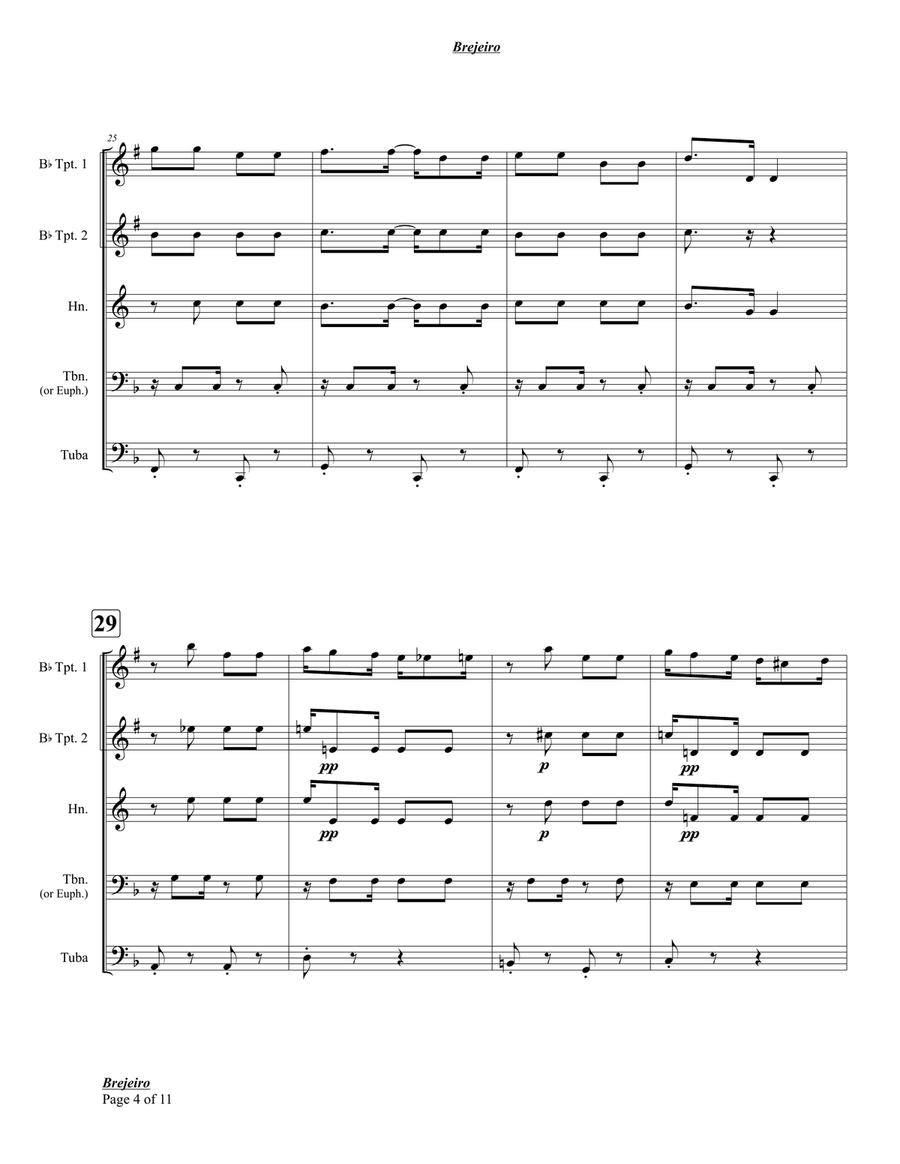 Brejeiro (Mischievous Fellow) by Ernesto Nazareth Brass Quintet - Digital Sheet Music page 6