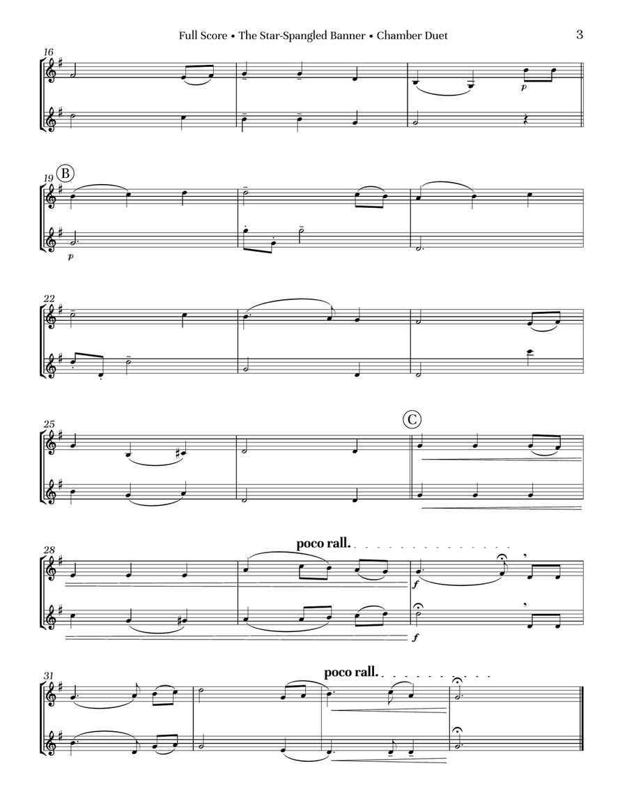 The Star-Spangled Banner for Mallet Duet by Francis Scott Key Woodwind Duet - Digital Sheet Music page 5