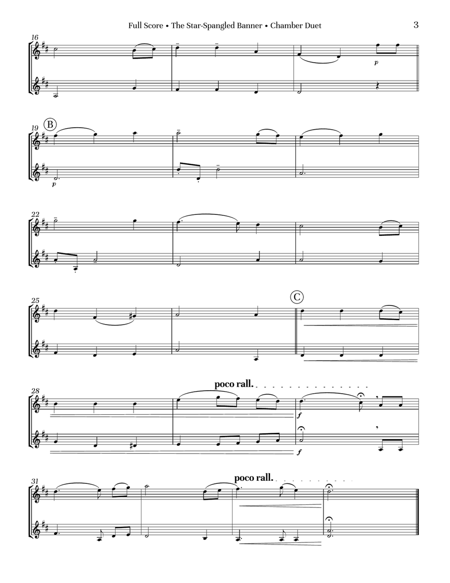 The Star-Spangled Banner for Mallet Duet by Francis Scott Key Flute - Digital Sheet Music page 5