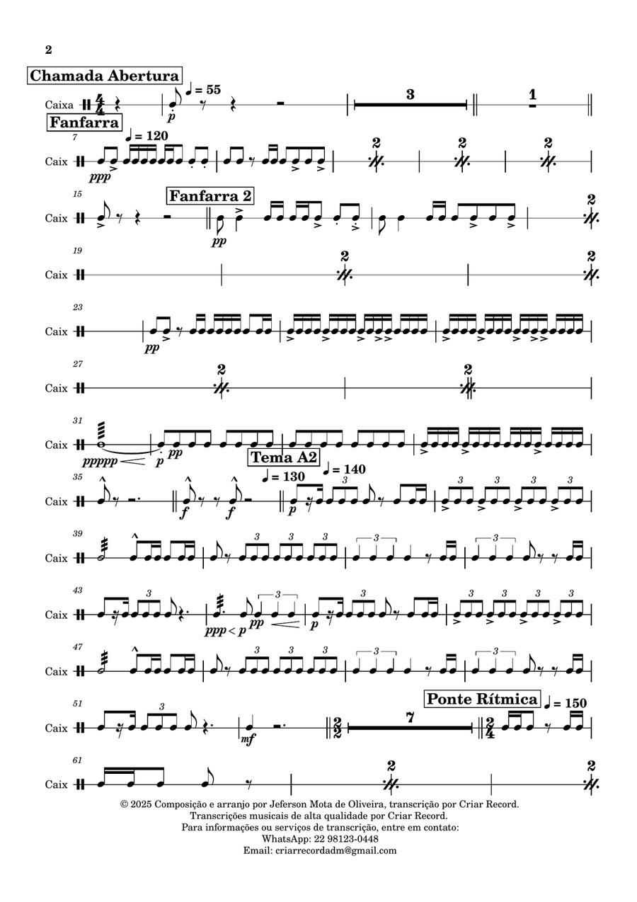 O ESPÍRITO INCONQUISTÁVEL – Caixa (Snare Drum) Concert Band - Digital Sheet Music page 2