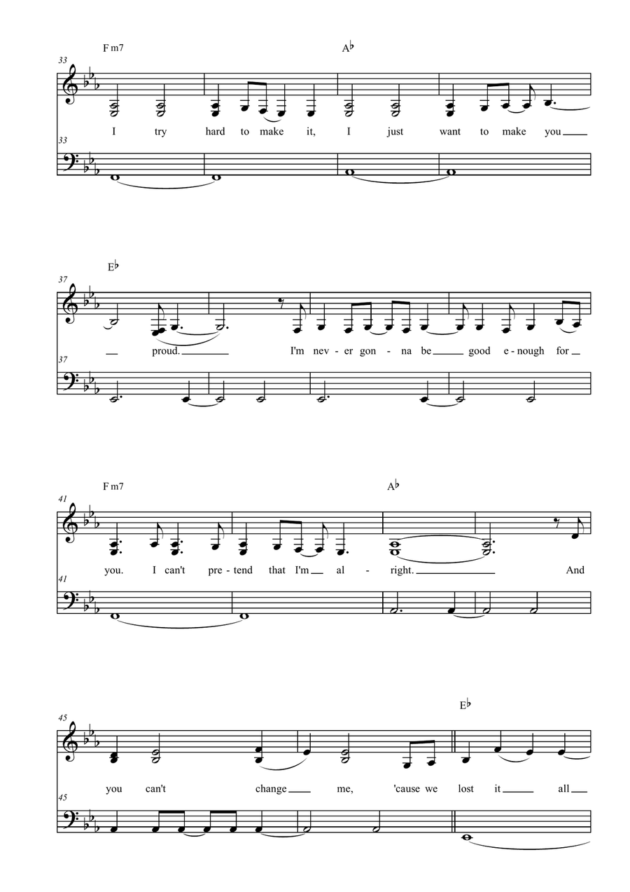 Perfect by Simple Plan Easy Piano - Digital Sheet Music page 3