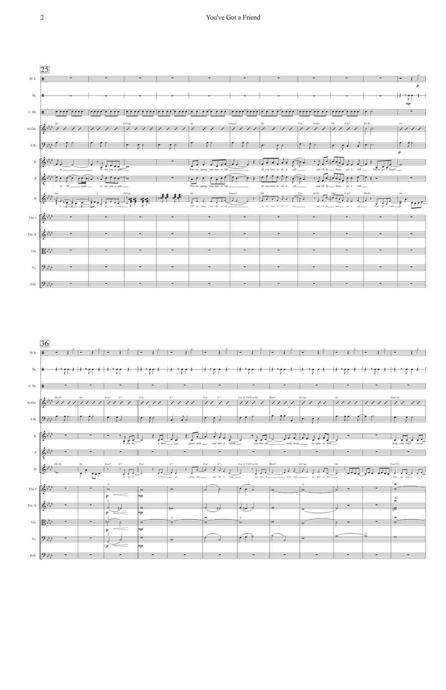 You've Got A Friend by Carole King Full Orchestra - Digital Sheet Music page 2
