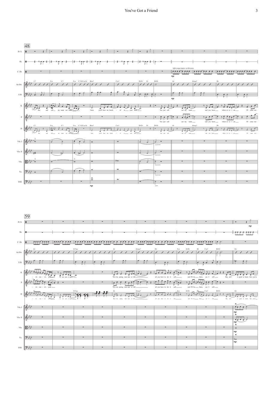 You've Got A Friend by Carole King Full Orchestra - Digital Sheet Music page 3