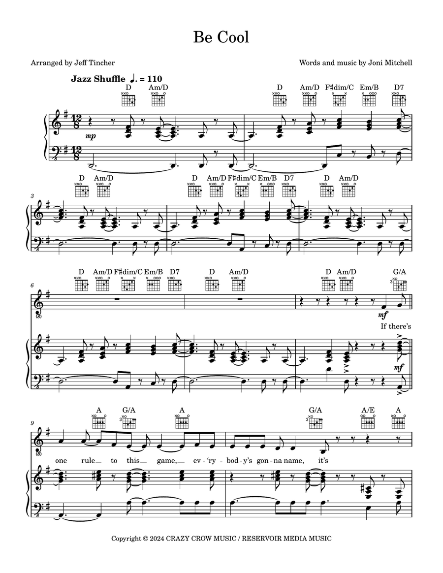 Be Cool by Joni Mitchell Piano, Vocal - Digital Sheet Music page 2