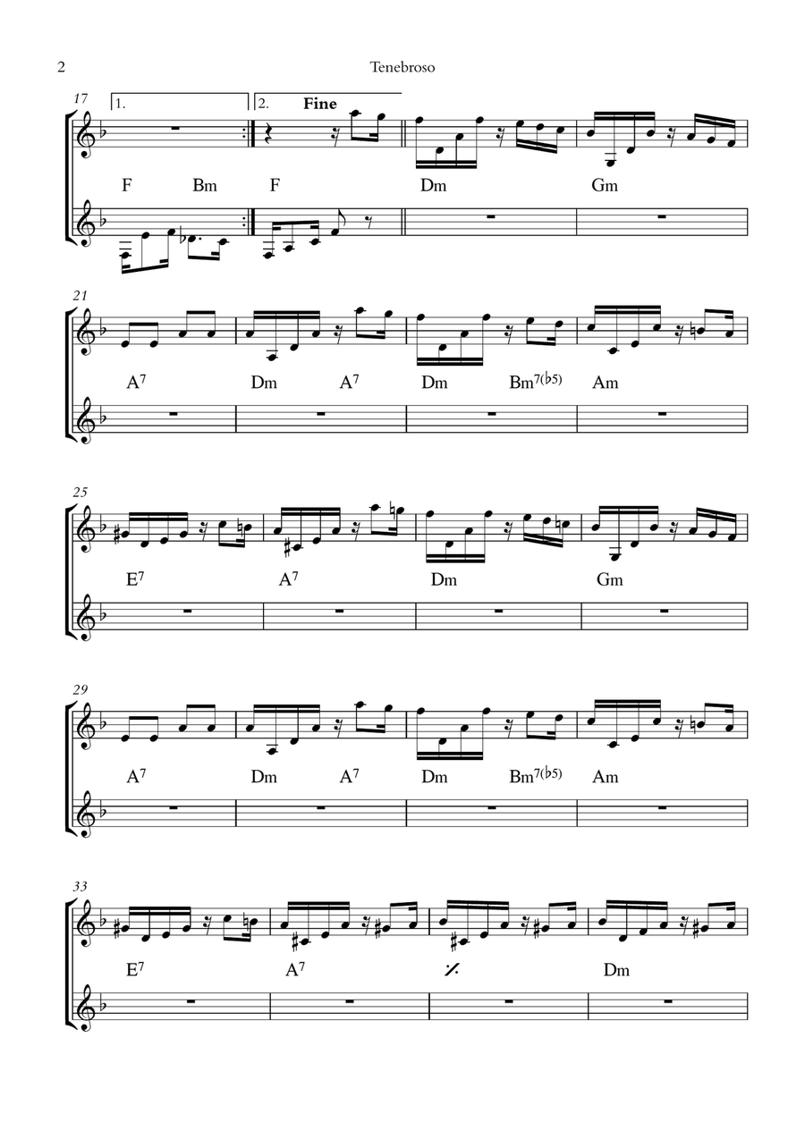 Tenebroso by Ernesto Nazareth Acoustic Guitar - Digital Sheet Music page 2