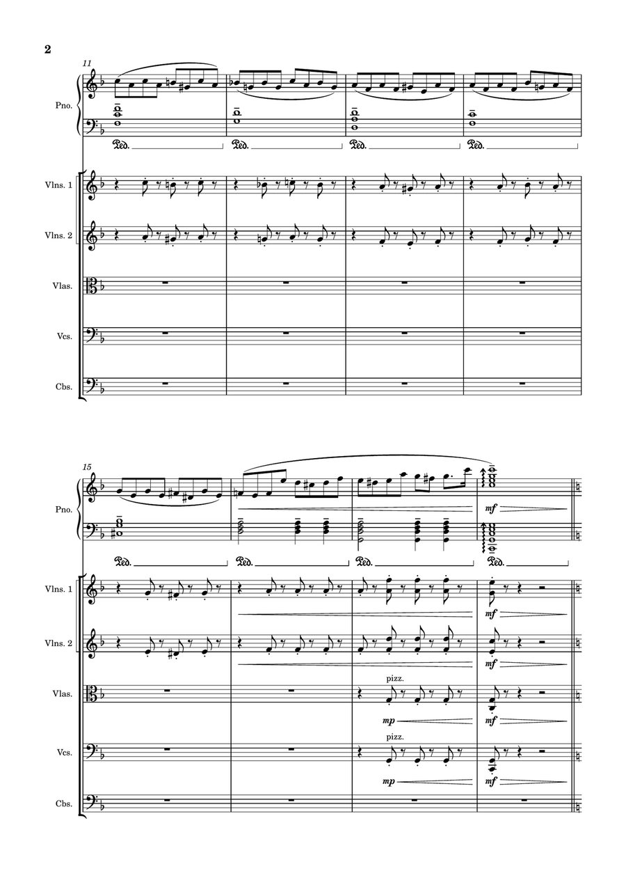 Newage for piano 'Korean' Piano Quintet - Digital Sheet Music page 2