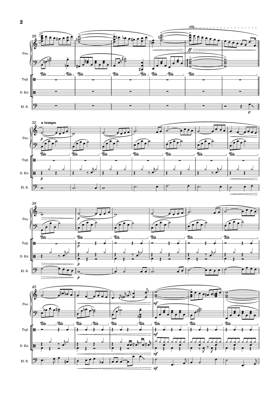 Newage for piano 'Sunset' Concert Band - Digital Sheet Music page 2