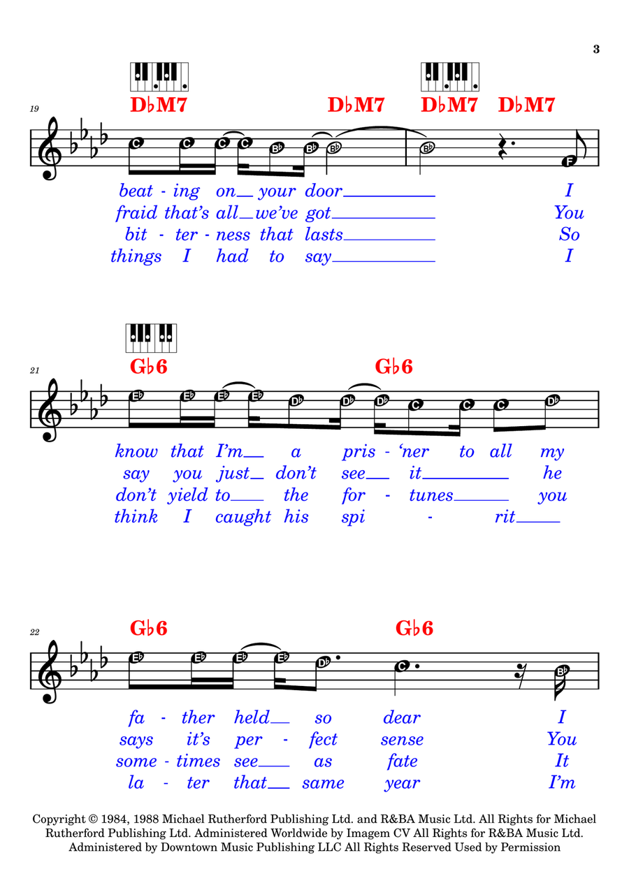 The Living Years Piano - Digital Sheet Music page 3