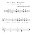 London Bridge Is Falling Down – Easy Piano – Right Hand Only – Big Notes with Note Names