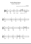 Baa Baa Black Sheep – Easy Piano – Right Hand Only – Big Notes with Note Names