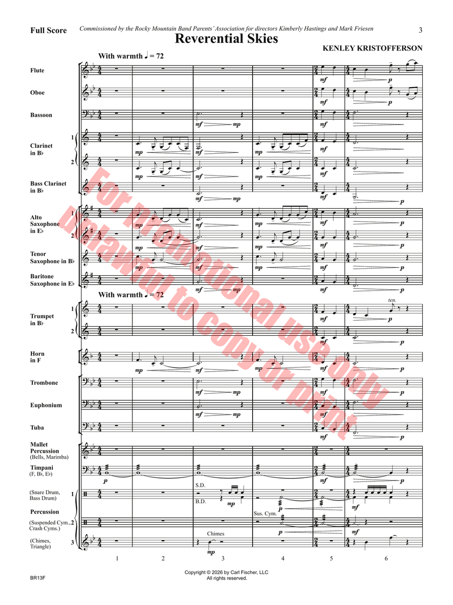 Reverential Skies Concert Band - Sheet Music page 4