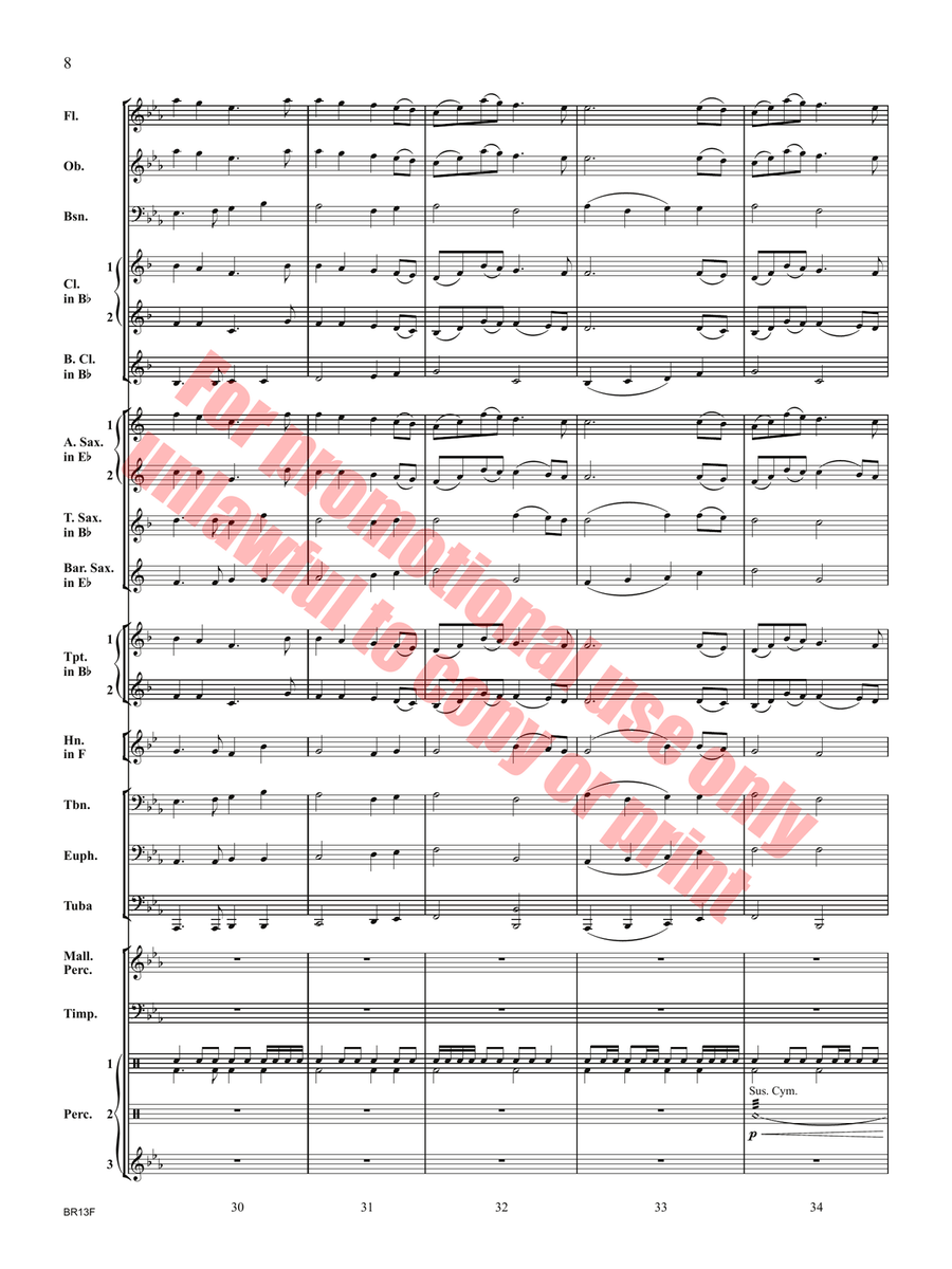 Reverential Skies Concert Band - Sheet Music page 9