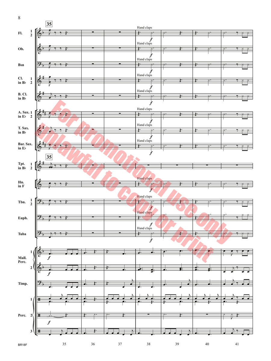 Clap for Joy! by Travis J. Weller Concert Band - Sheet Music page 9