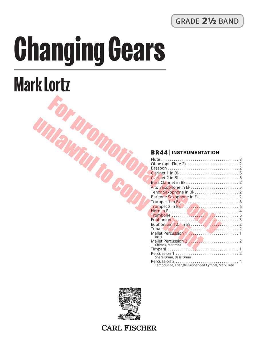 Changing Gears Concert Band - Sheet Music page 2