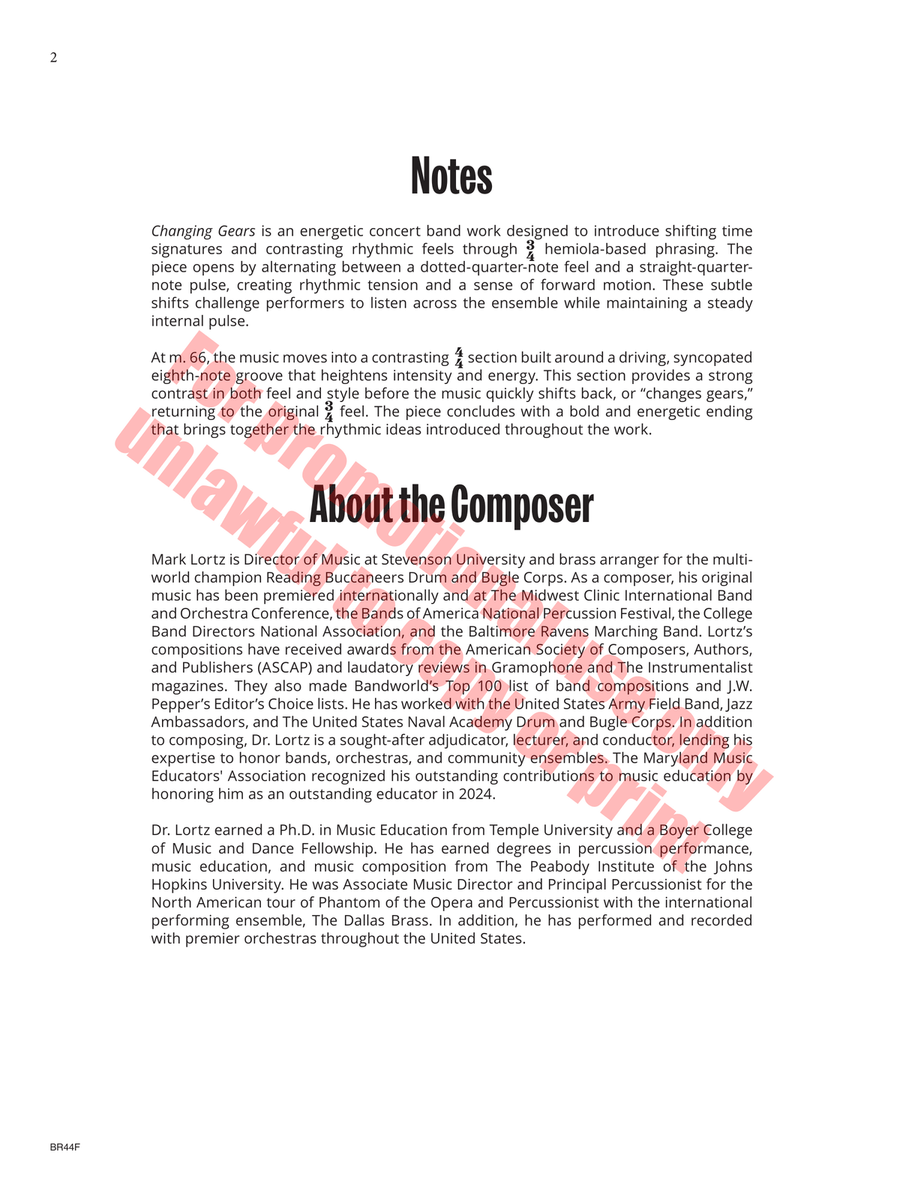 Changing Gears Concert Band - Sheet Music page 3