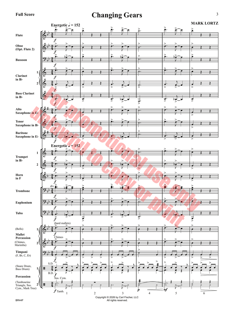 Changing Gears Concert Band - Sheet Music page 4