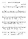 Beautiful Dreamer – String Bass Lead Sheet with Chords for Beginners