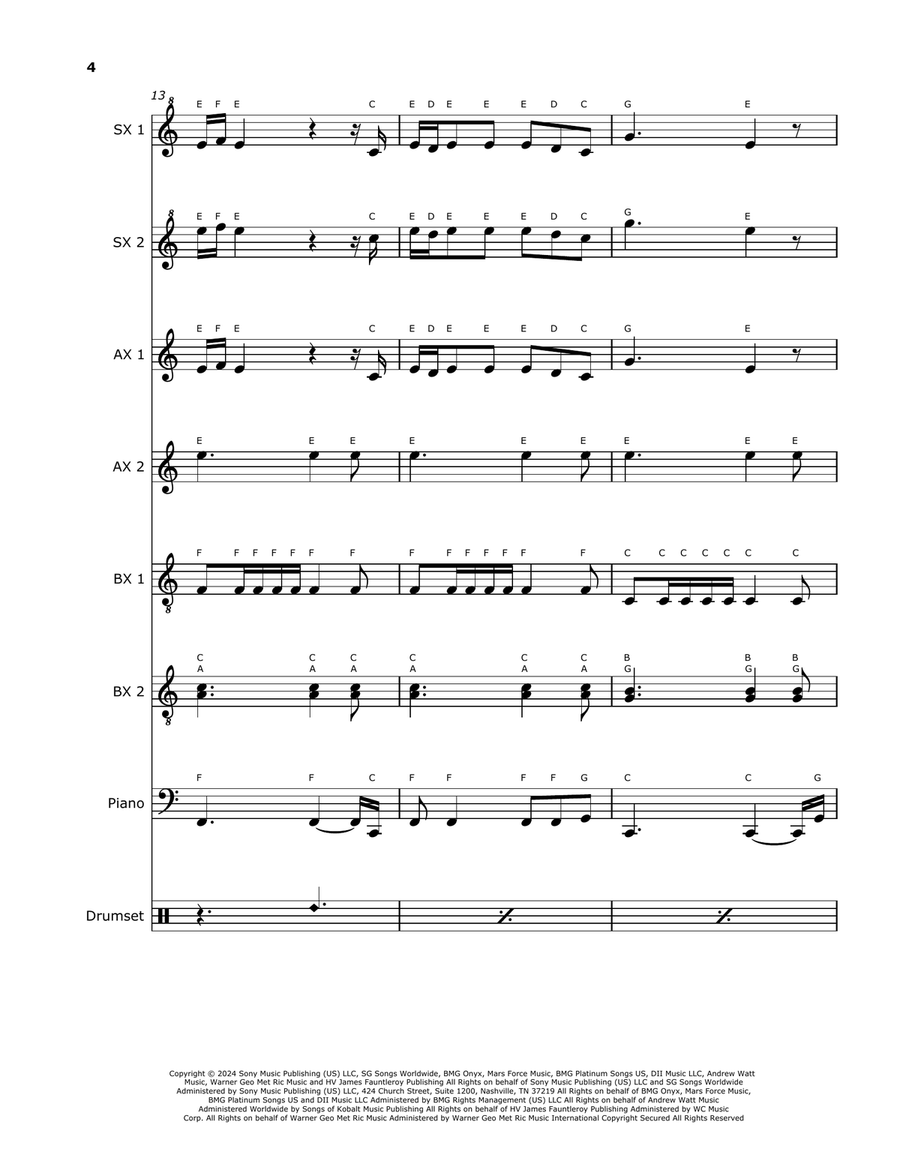 Die With A Smile by Stefani Germanotta Orff Instrument - Digital Sheet Music page 4
