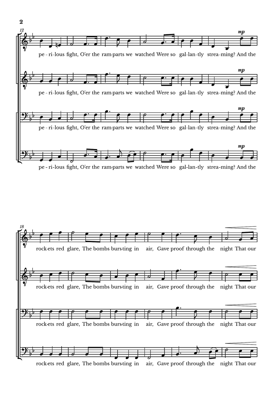 The Star-Spangled Banner - For TTBB Choir by John Stafford Smith TTBB - Digital Sheet Music page 2
