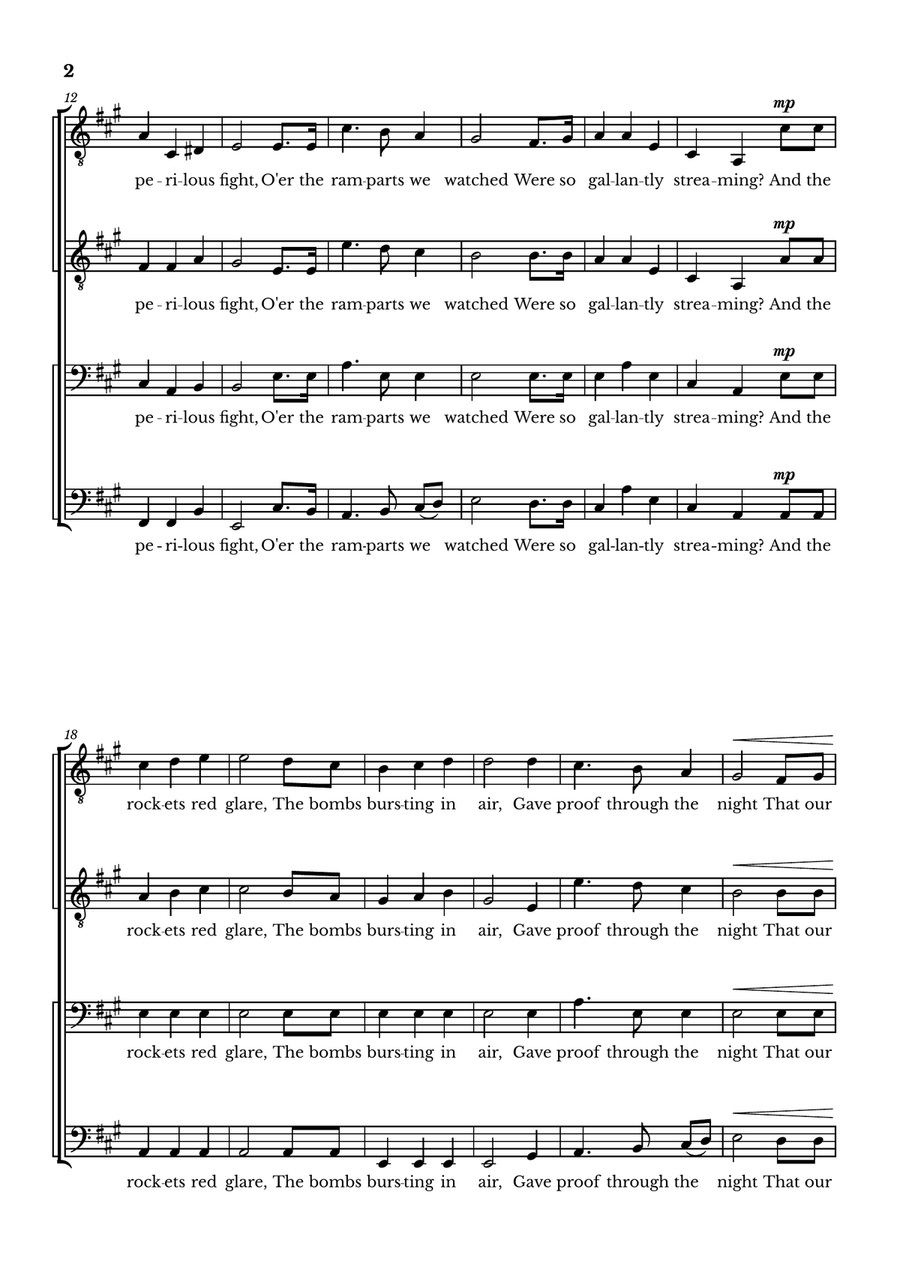 The Star-Spangled Banner - For TTBB Choir by John Stafford Smith TTBB - Digital Sheet Music page 2
