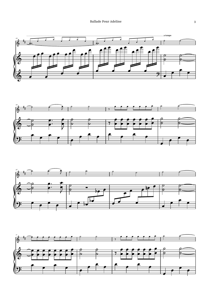 Ballade Pour Adeline by Richard Clayderman Tenor Saxophone - Digital Sheet Music page 3