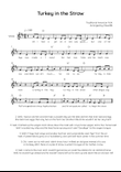 Turkey in the Straw - Voice Lead Sheet in D Easy with Chords and Lyrics