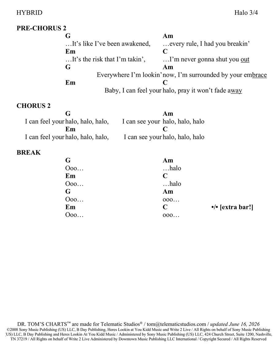 Halo by Beyonce Acoustic Guitar - Digital Sheet Music page 3