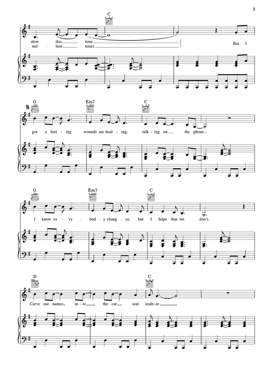 u + me = <3 by Olivia Rodrigo Piano, Vocal, Guitar - Digital Sheet Music page 3