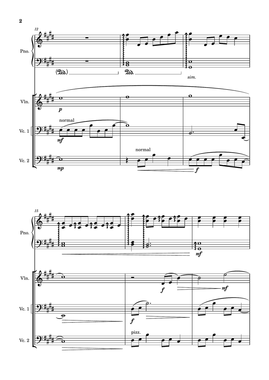 One Autumn Downpoar Piano Trio - Digital Sheet Music page 2