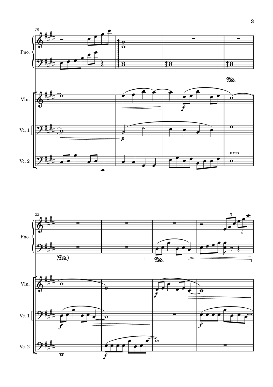 One Autumn Downpoar Piano Trio - Digital Sheet Music page 3