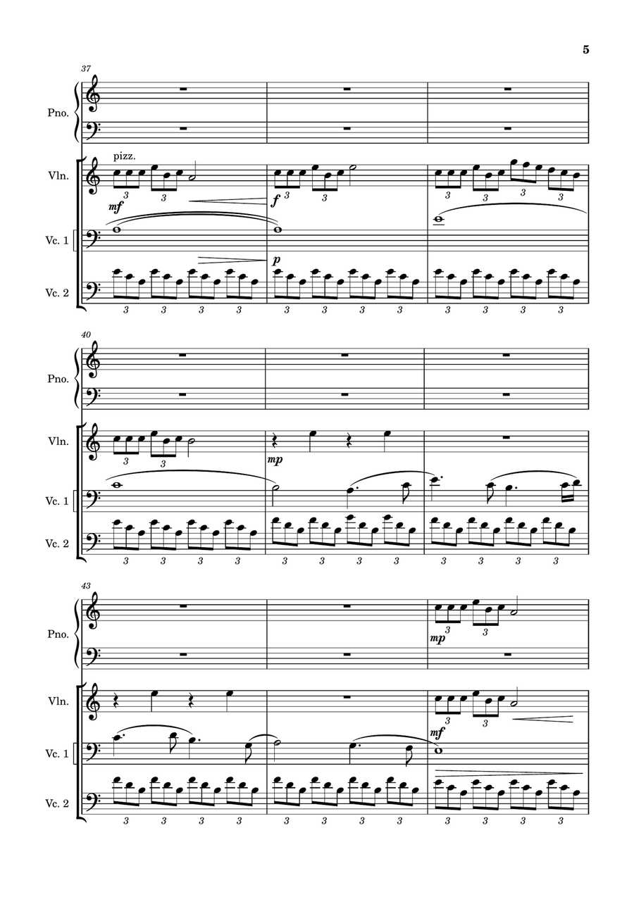 One Autumn Downpoar Piano Trio - Digital Sheet Music page 5