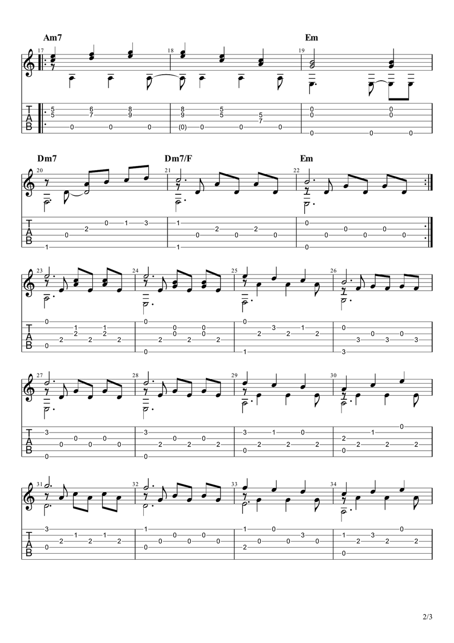 La Chanson D'hélène Acoustic Guitar - Digital Sheet Music page 2
