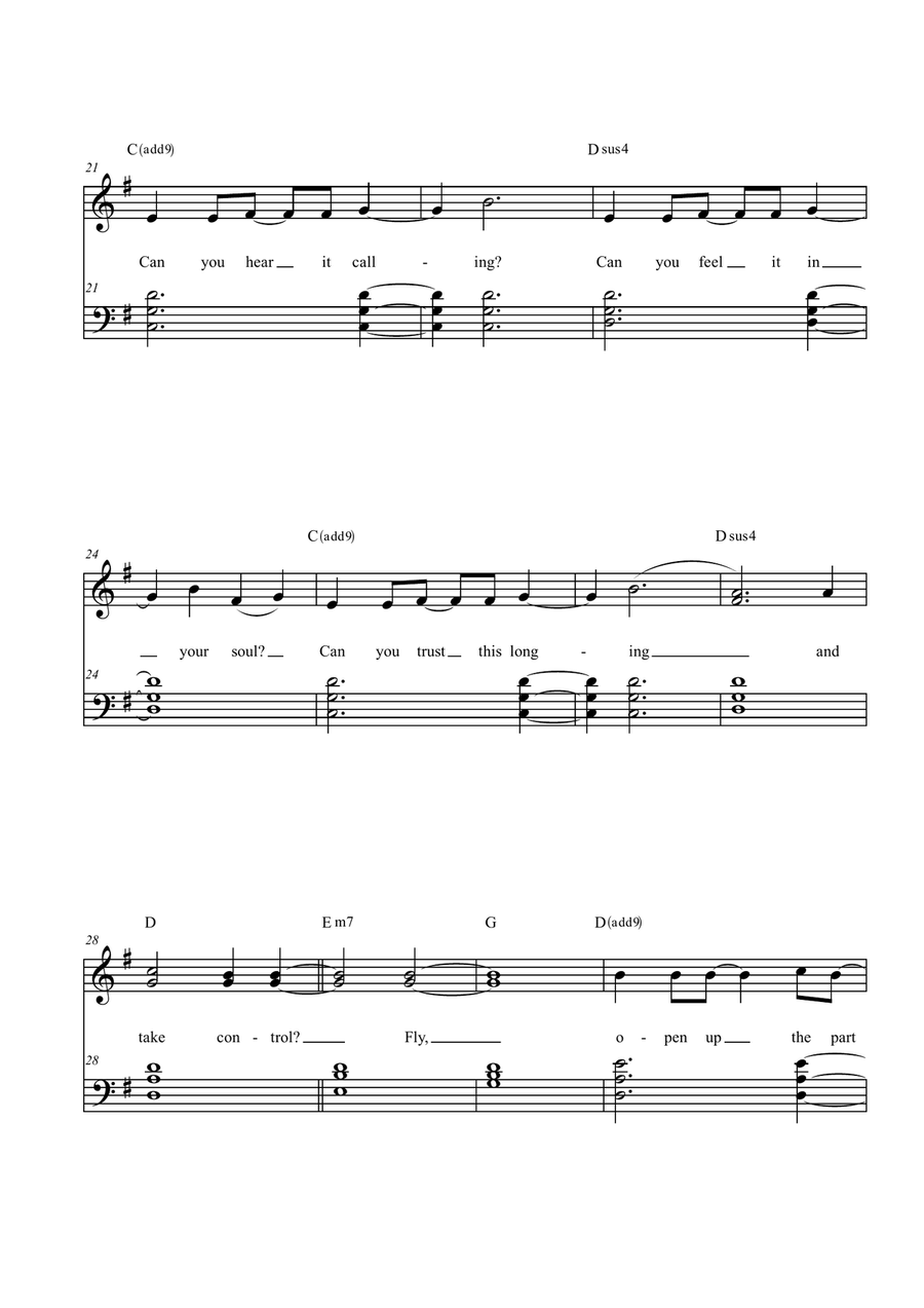 Fly by Hilary Duff Easy Piano - Digital Sheet Music page 3